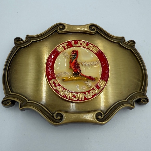 Vintage Gold and Red St. Louis Cardinals Belt Buckle - Picture 1 of 3